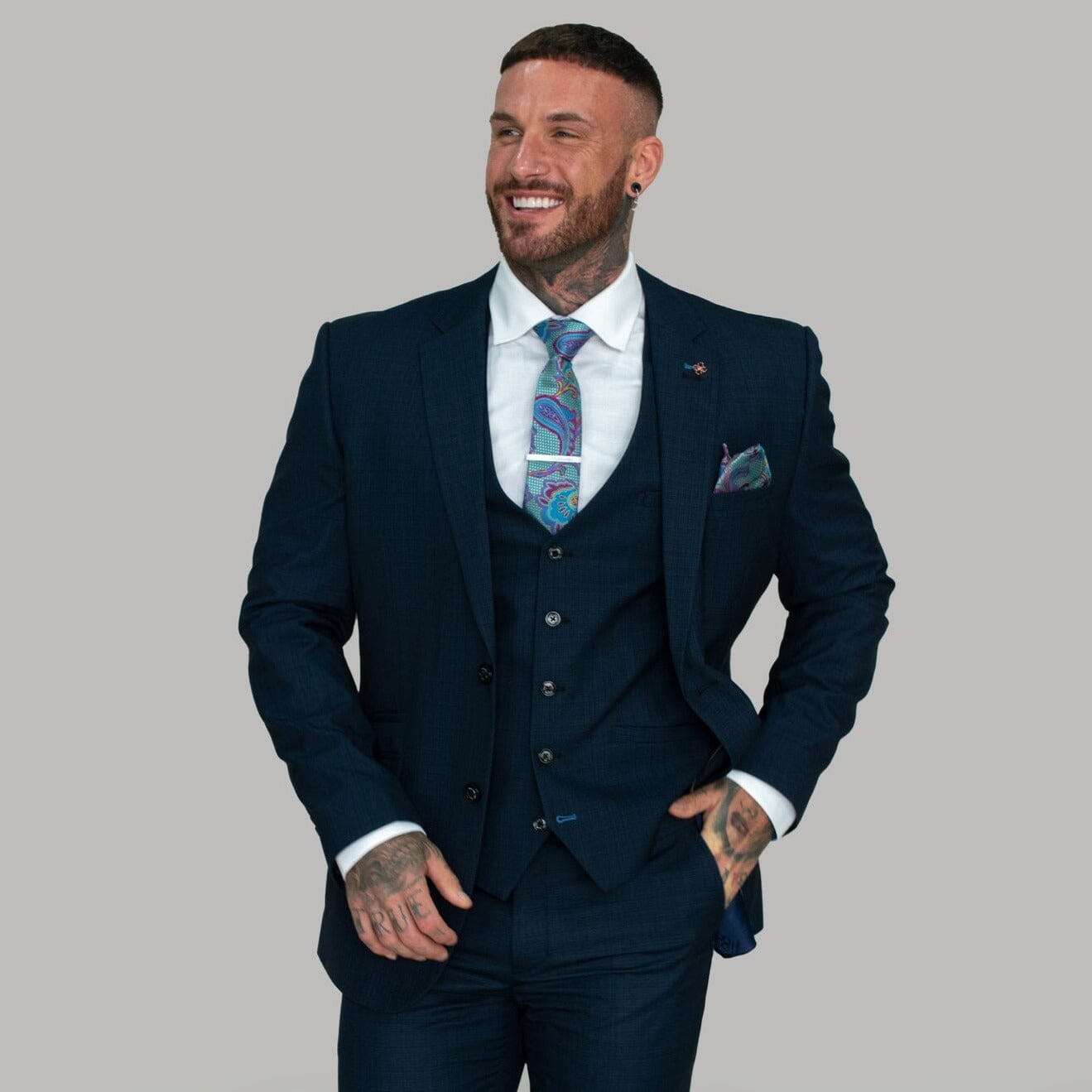 Navy Check Blazer - STOCK CLEARANCE - Clearance Jackets - 40R - THREADPEPPER