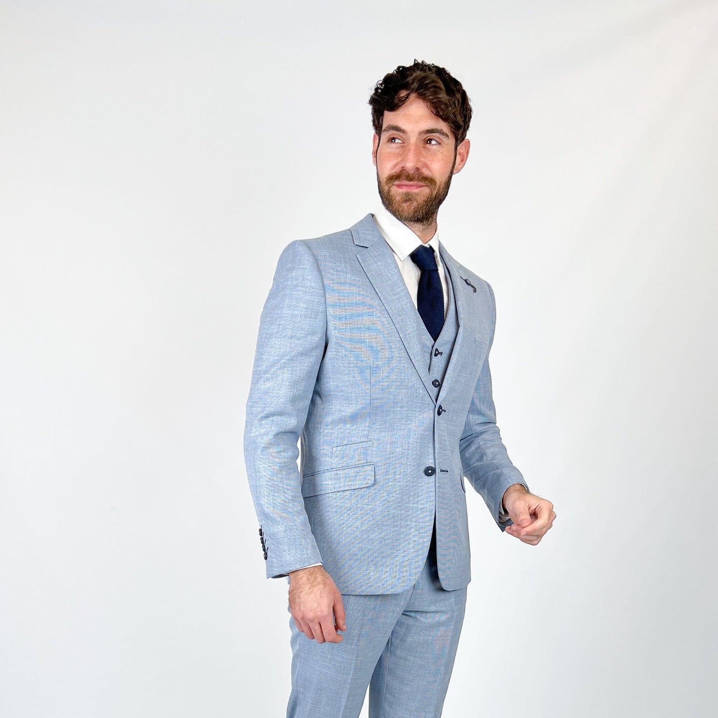 Sky Linen Blazer - STOCK CLEARANCE - Blazers & Jackets - - THREADPEPPER