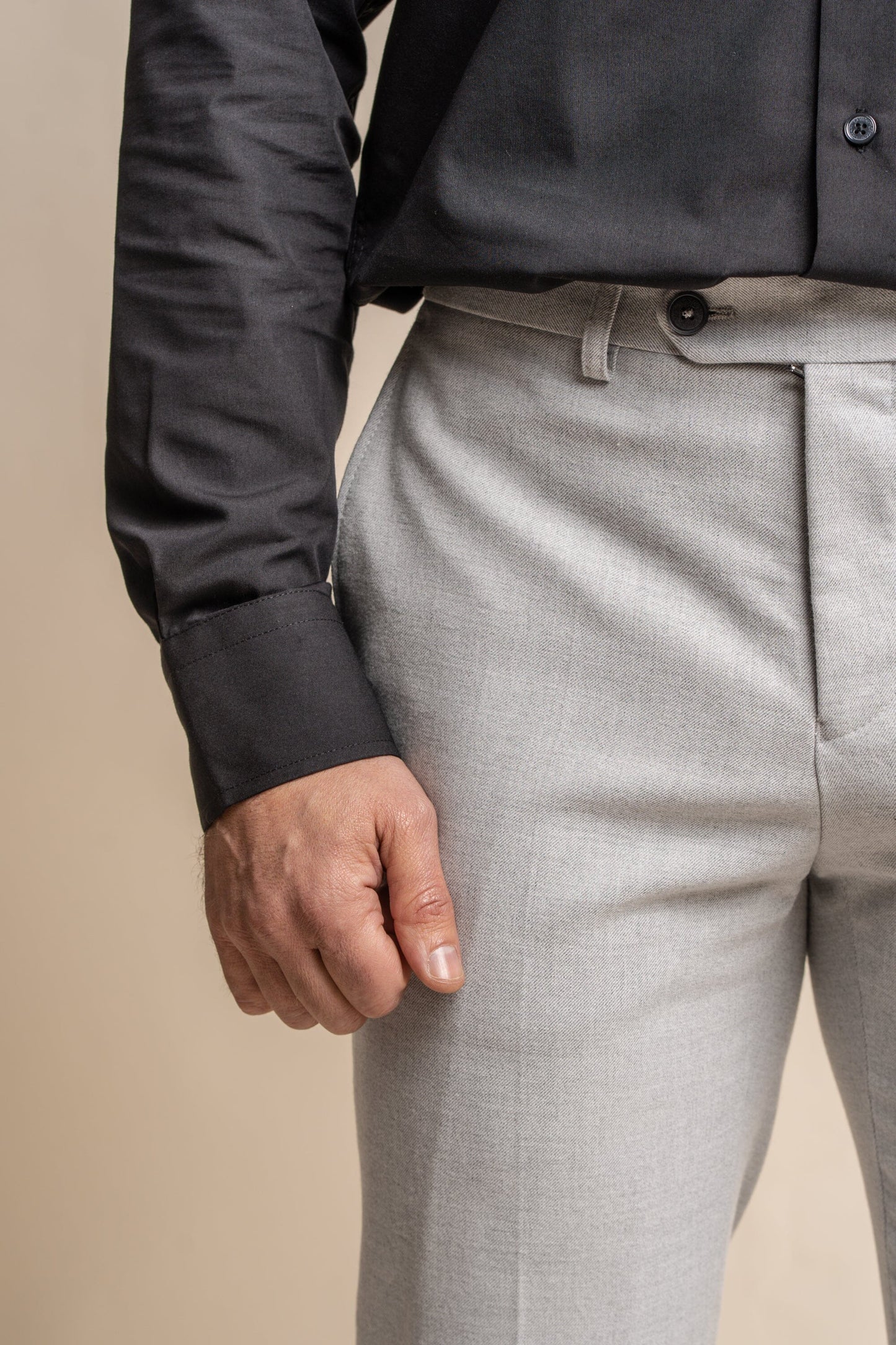 Smart Pale Grey Trousers - STOCK CLEARANCE - Trousers - - THREADPEPPER