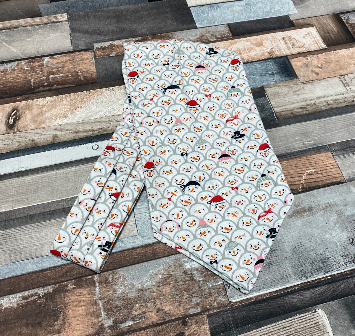 Smiling Snowmen Christmas Cravat - Cravats - - THREADPEPPER