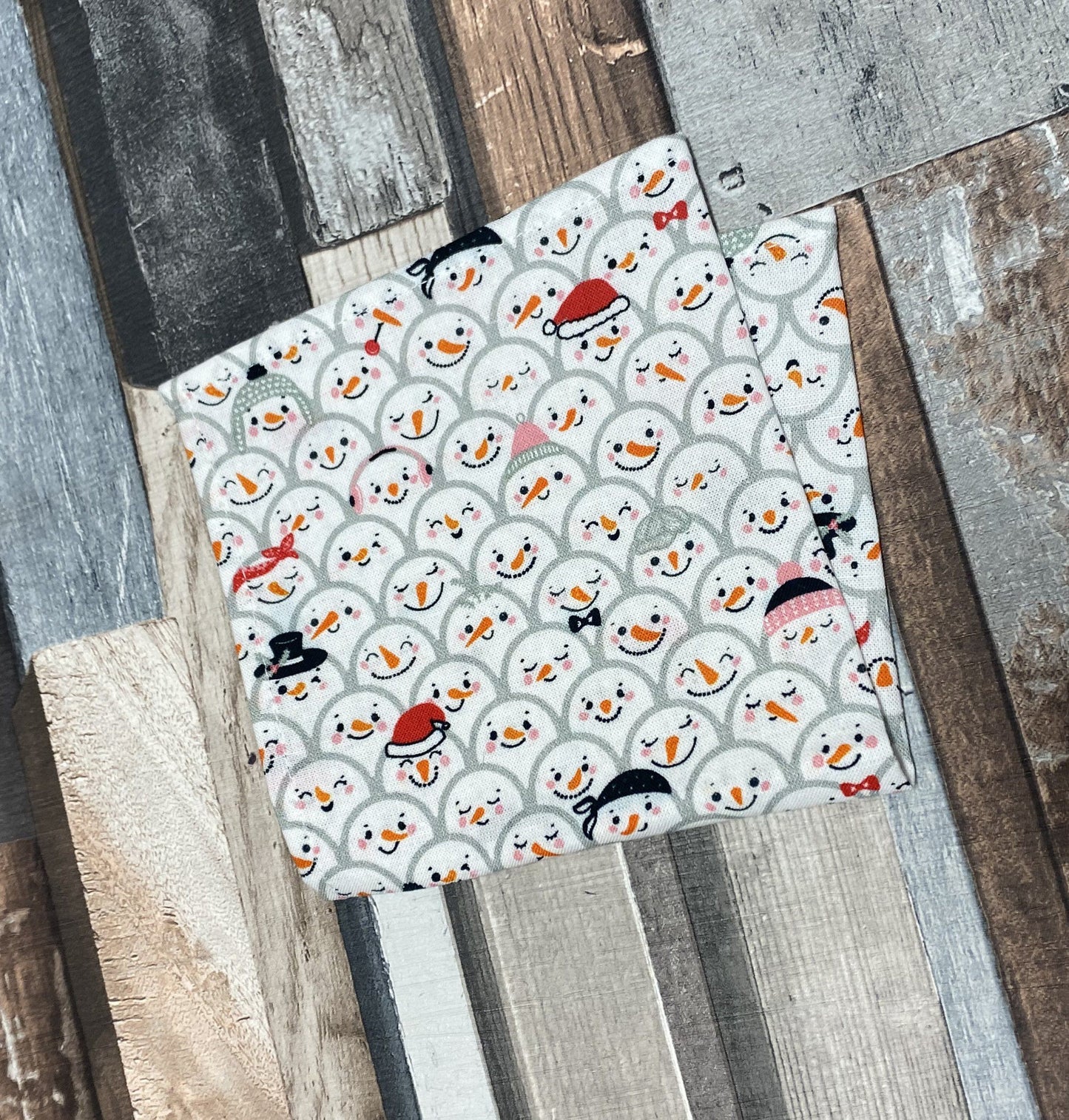 Smiling Snowmen Christmas Pocket Square - Handkerchiefs - - THREADPEPPER