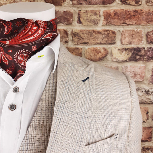 Starburst Red Paisley Silk Cravat - Cravats - - THREADPEPPER