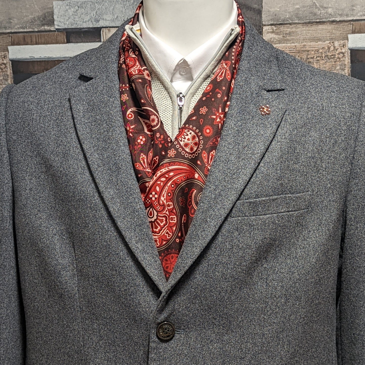 Starburst Red Paisley Silk Scarf - Scarves - - THREADPEPPER