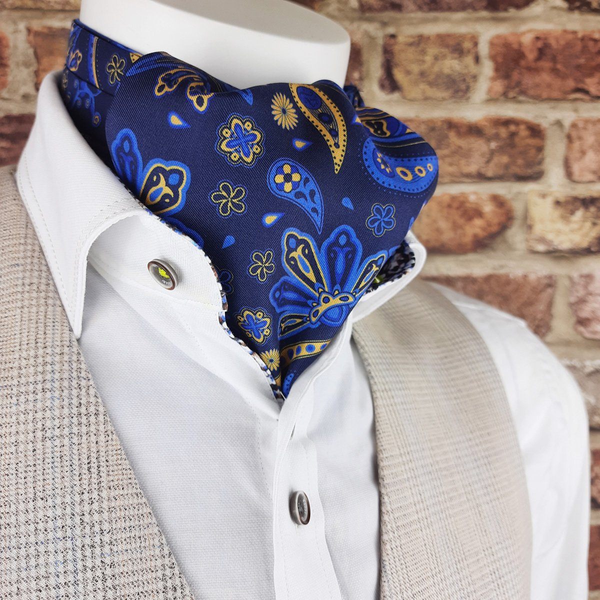 Starburst Royal Paisley Silk Cravat - Cravats - - THREADPEPPER