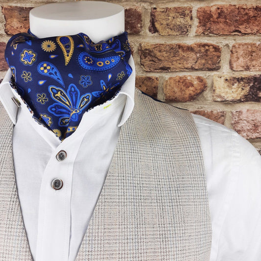 Starburst Royal Paisley Silk Cravat - Cravats - - THREADPEPPER