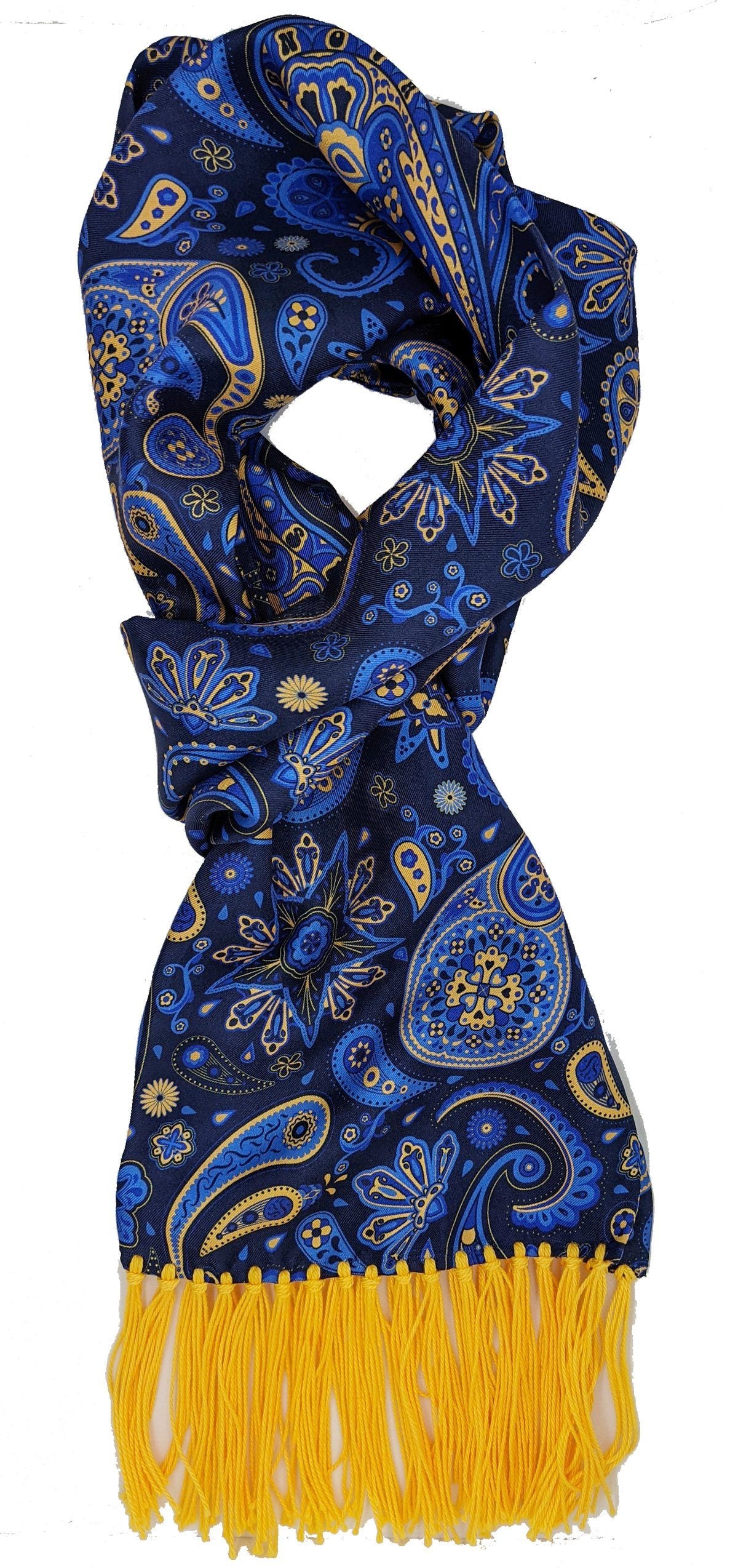 Starburst Royal Paisley Silk Scarf - Scarves - - THREADPEPPER