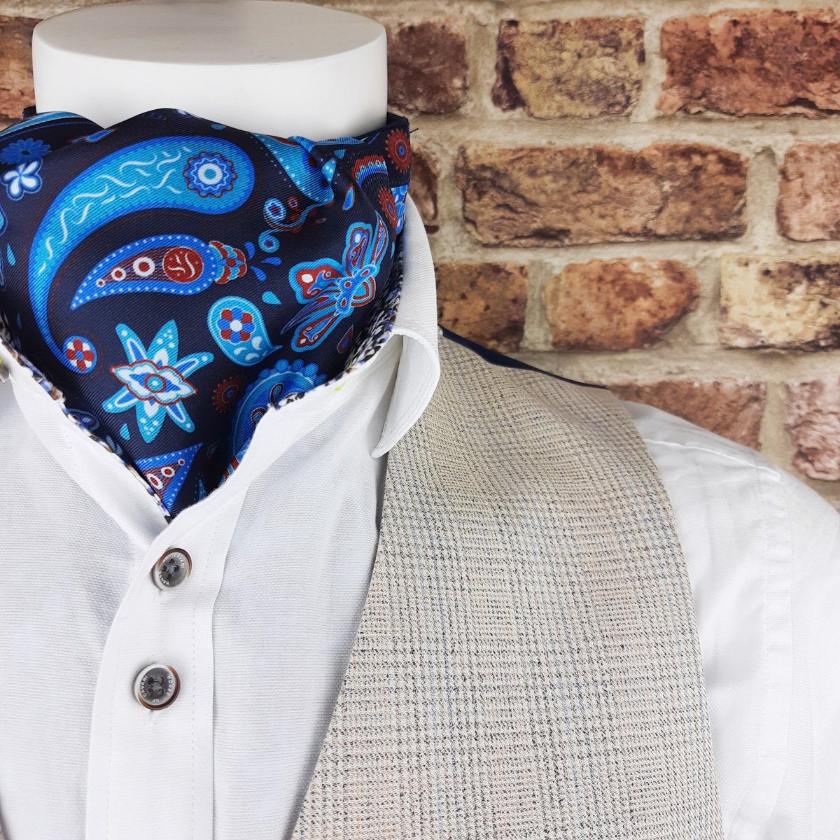 Starburst Sky Paisley Silk Cravat - Cravats - - THREADPEPPER