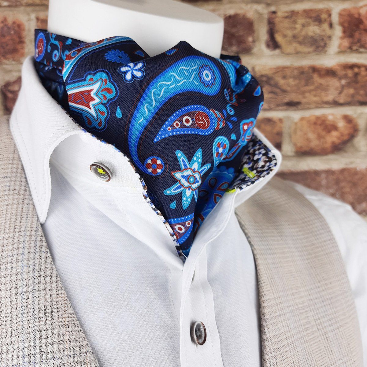 Starburst Sky Paisley Silk Cravat - Cravats - - THREADPEPPER