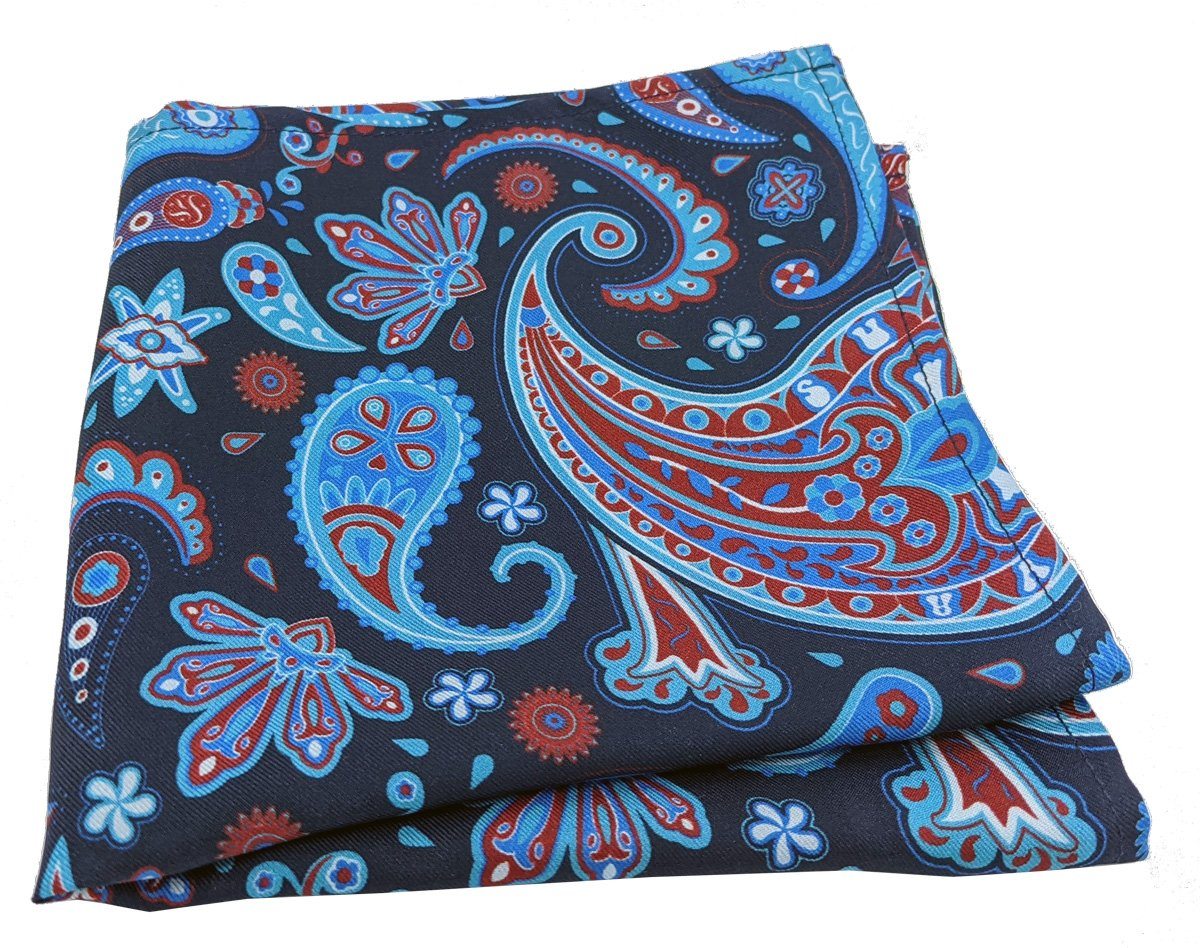 Starburst Sky Paisley Silk Handkerchief - Handkerchiefs - - THREADPEPPER