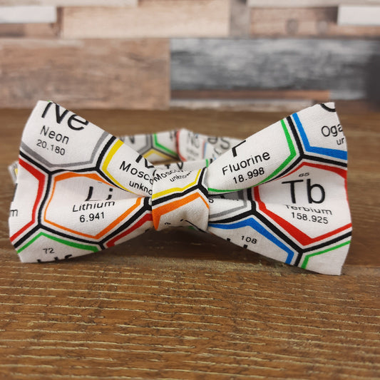 White Periodic Table Science Bow Tie - Bow Ties - - THREADPEPPER