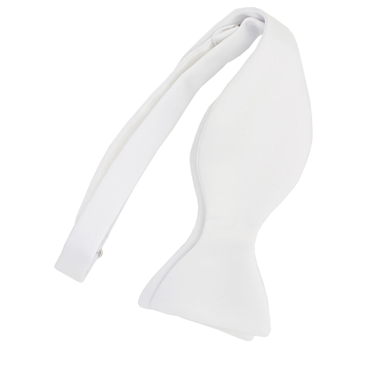 White Satin Self-Tie Bow Tie - Bow Ties - - THREADPEPPER