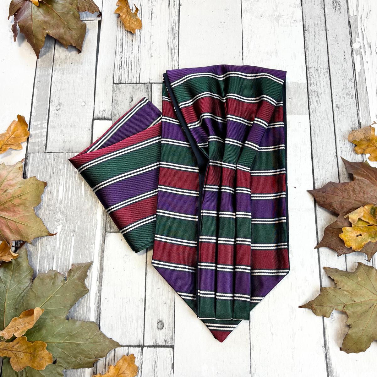 Clearance - Parry Stripe Silk Pocket Square