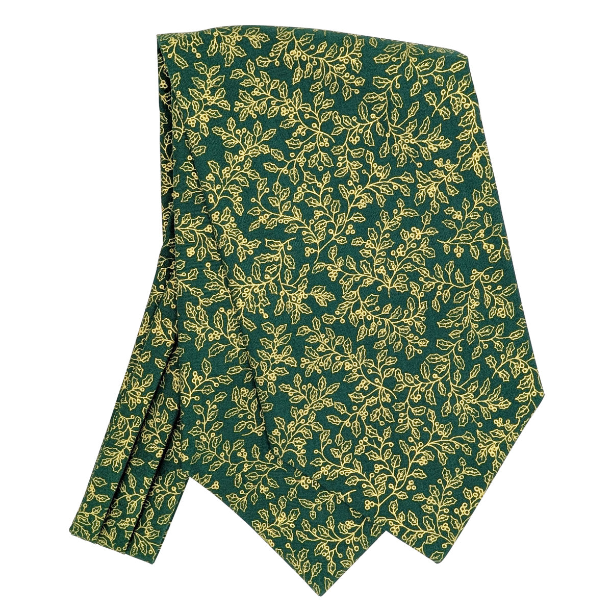 Green & Gold Holly Berries Cravat