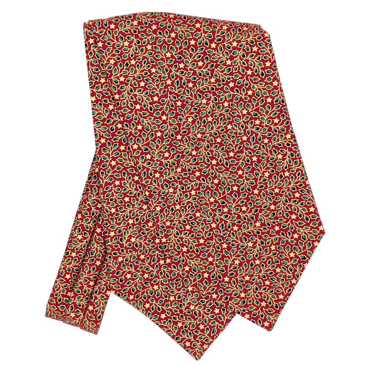 Red & Gold Holly Leaves Cravat