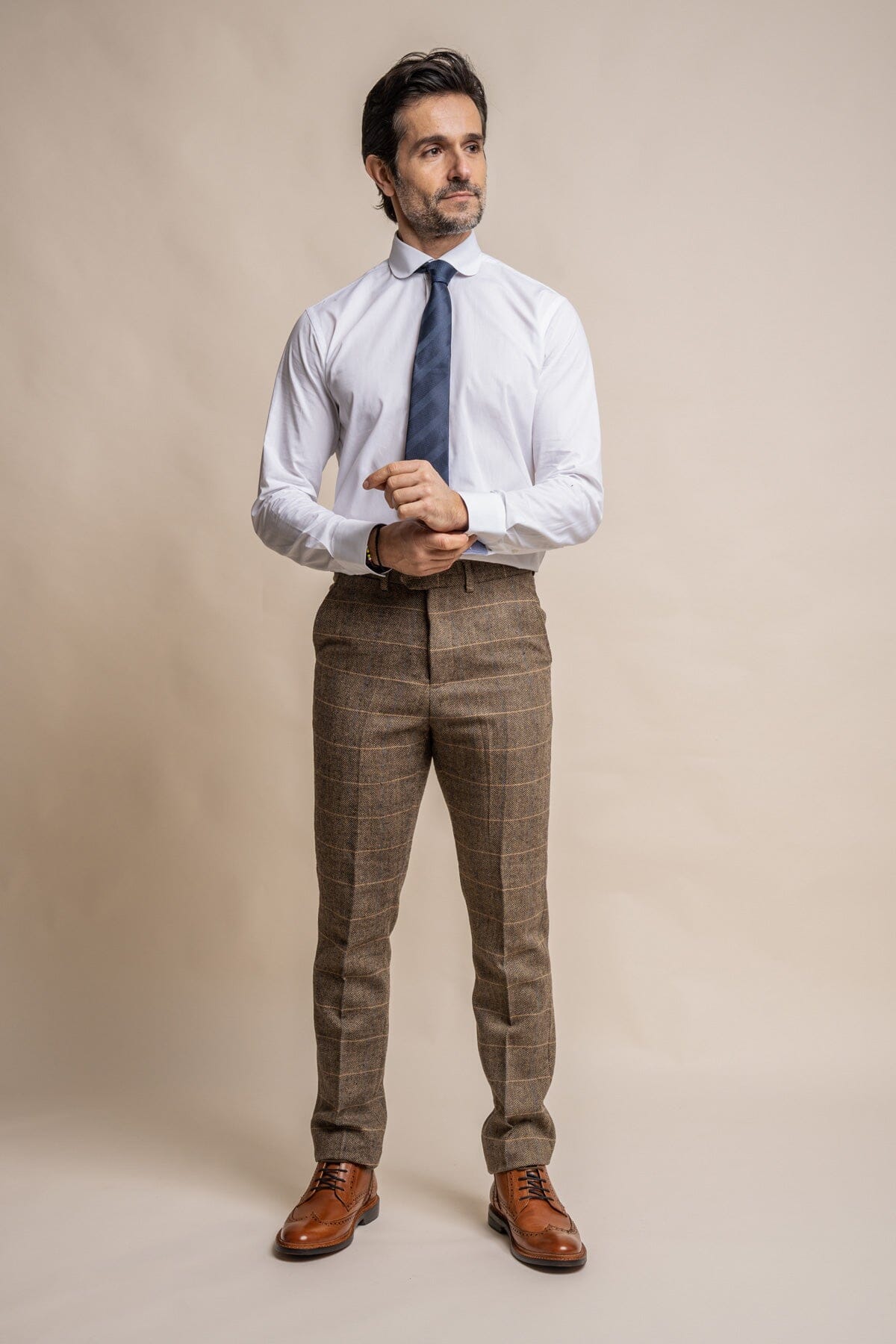 Albert Brown Tweed 2 Piece Suit - Suits - 