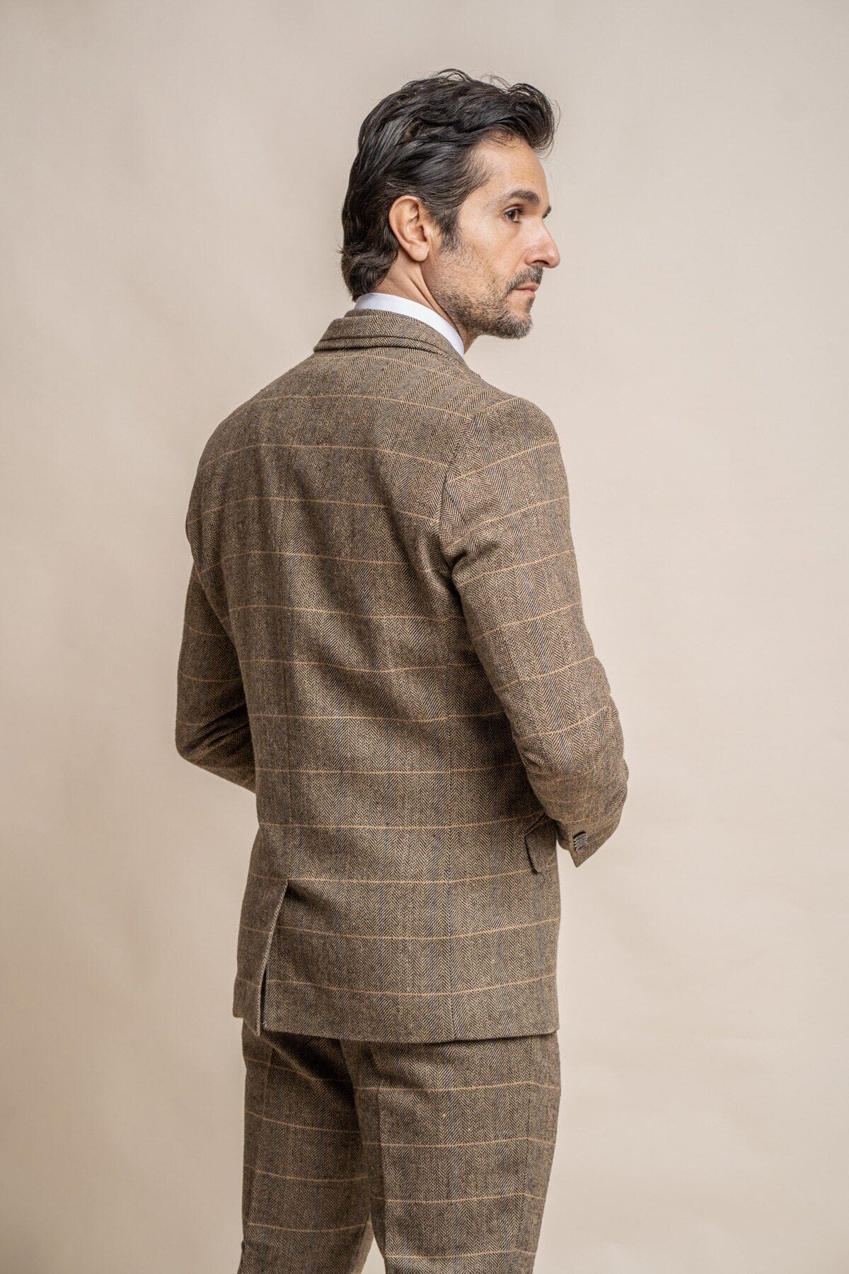 Albert Brown Tweed 3 Piece Suit - Suits - 