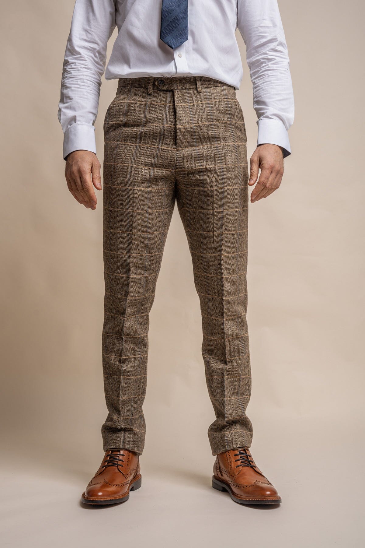 Albert Brown Tweed 3 Piece Suit - Suits - 