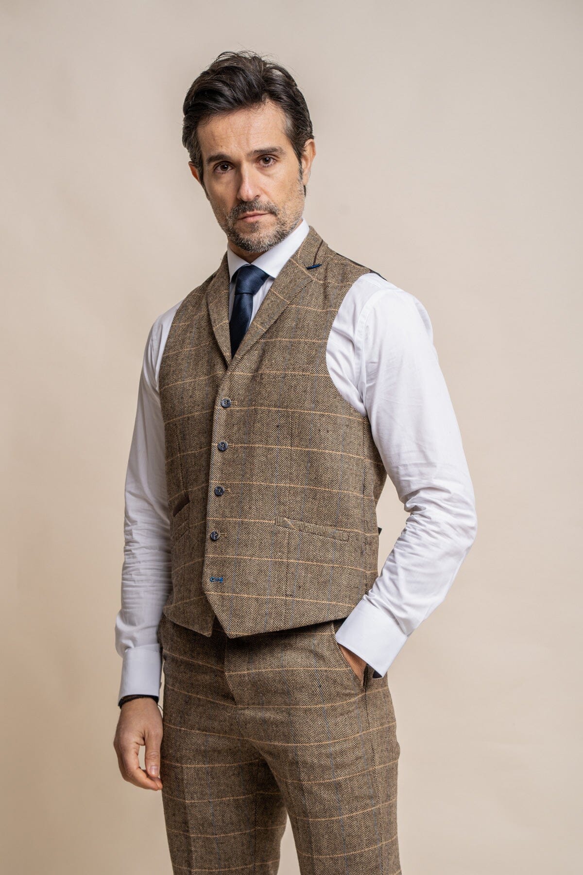 Albert Brown Tweed Suit Swatch - Swatch - 