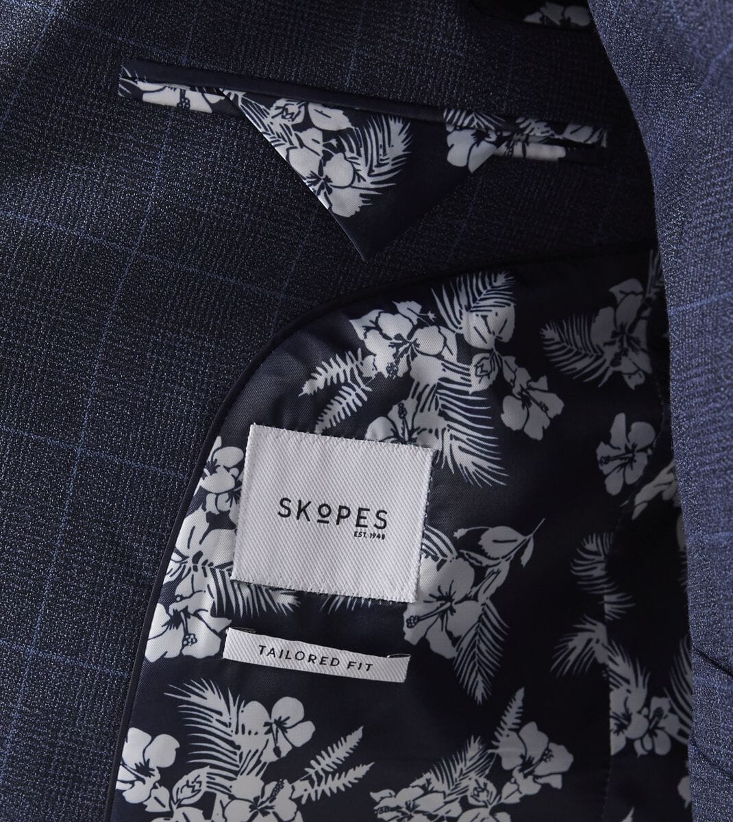 Anello Blue Prince Of Wales Check 2 Piece Suit - Suits - 