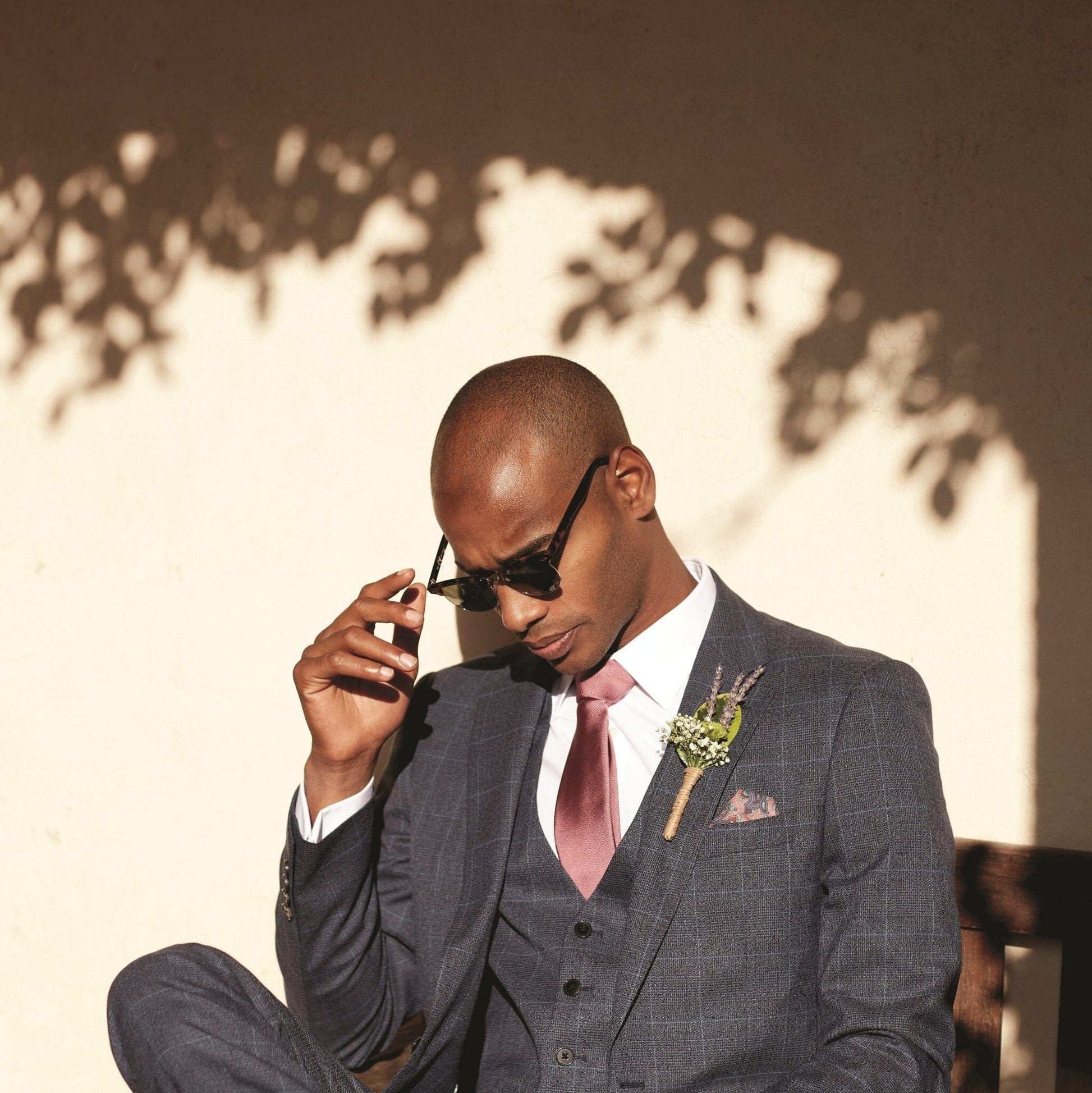 Anello Blue Prince Of Wales Check 3 Piece Suit - Suits - 