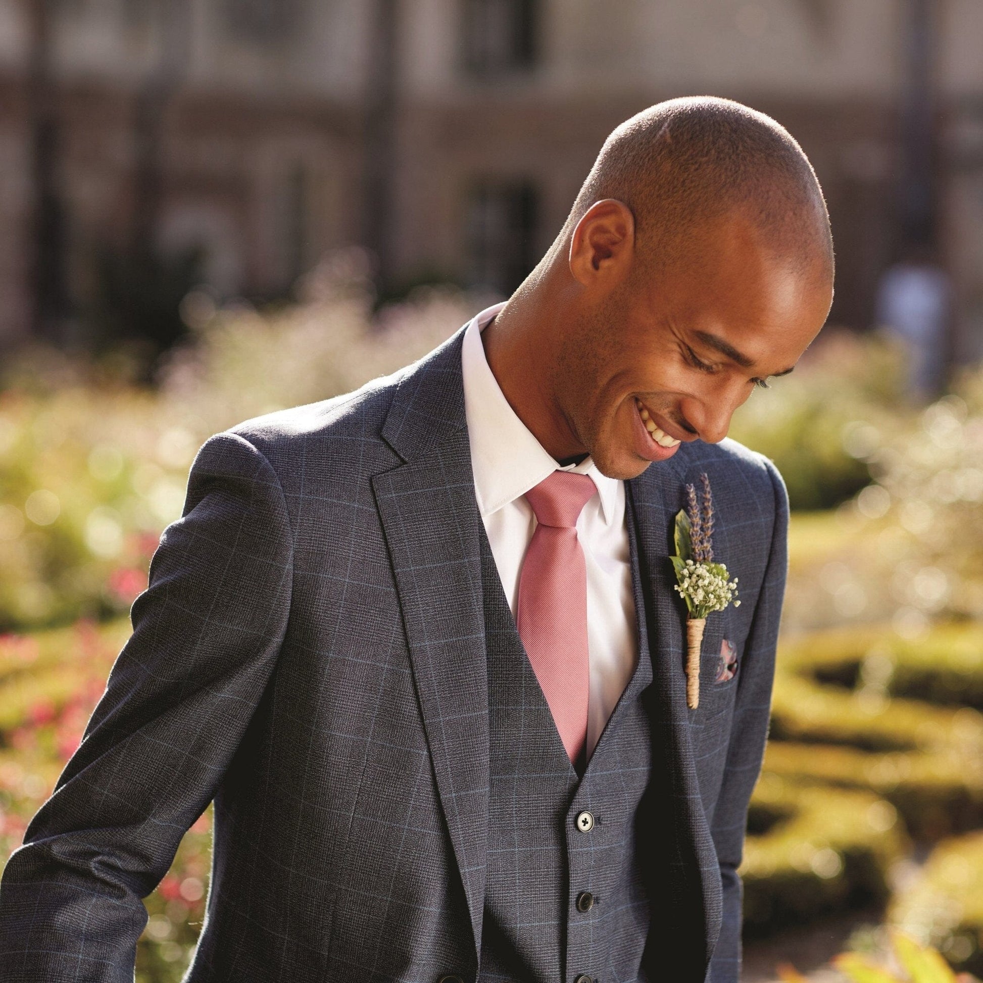 Anello Blue Prince Of Wales Check 3 Piece Suit - Suits - 