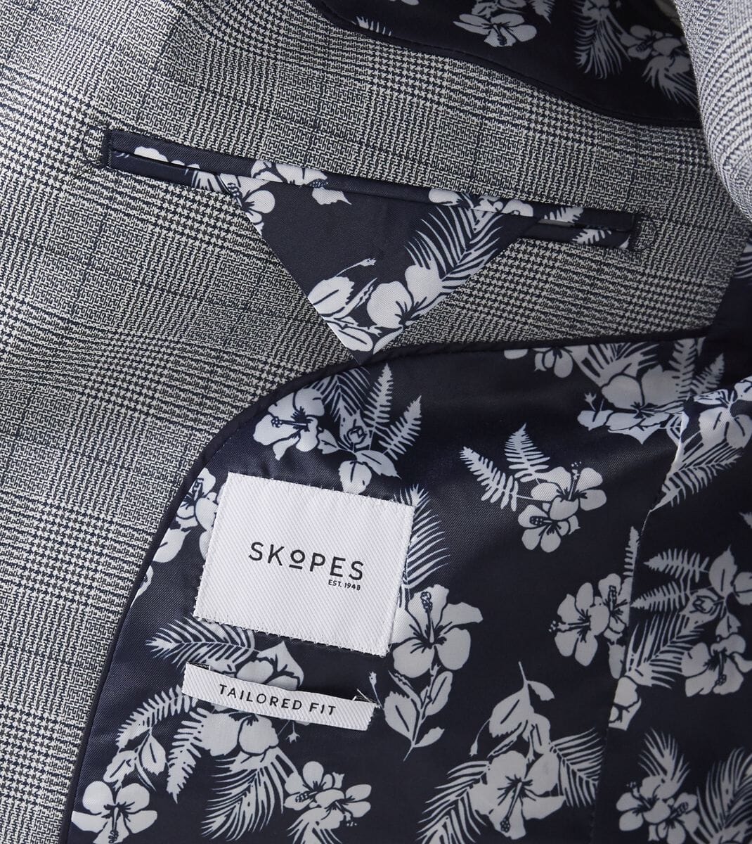 Anello Grey Prince Of Wales Check 3 Piece Suit - Suits - 
