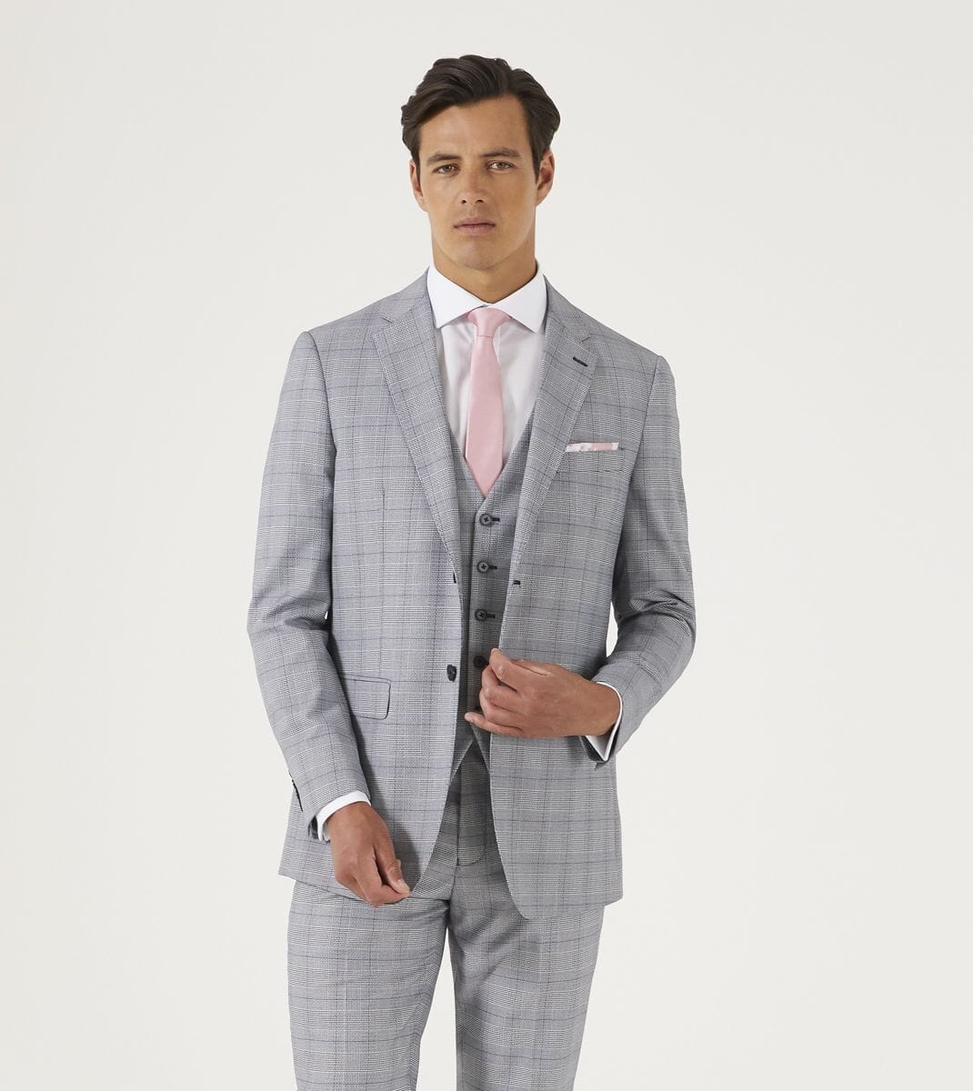 Anello Grey Prince Of Wales Check Suit Swatch - Swatch - 