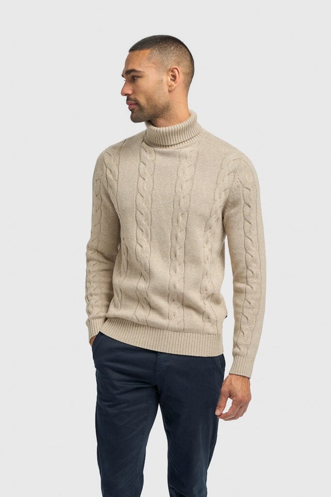 Archie Roll Neck Jumper - Jumpers - Fawn S 