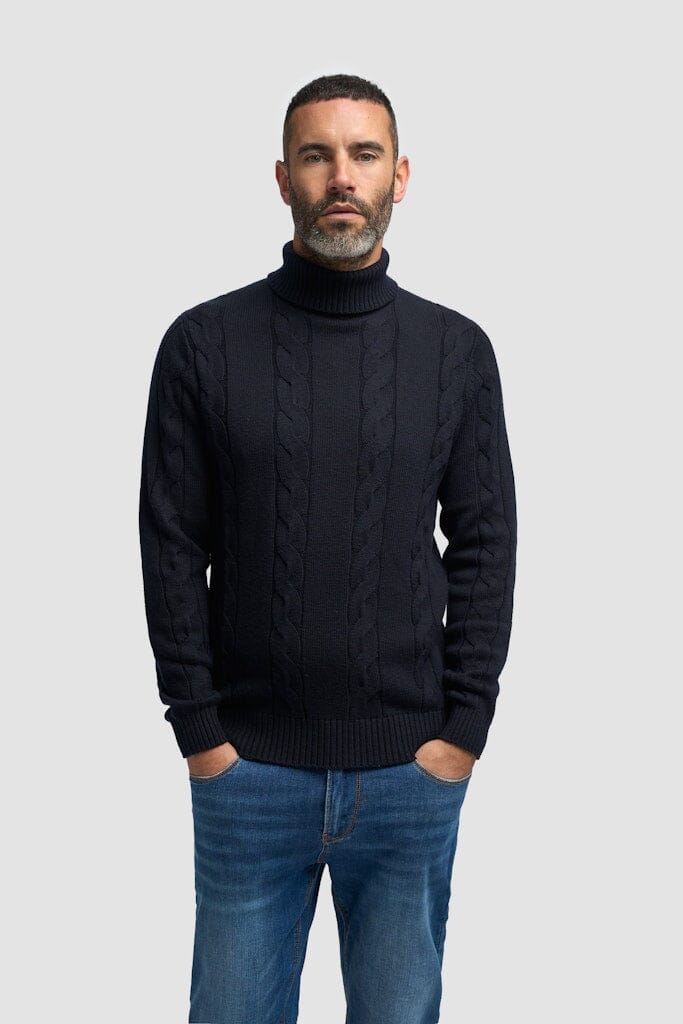 Archie Roll Neck Jumper - Jumpers - Navy S 