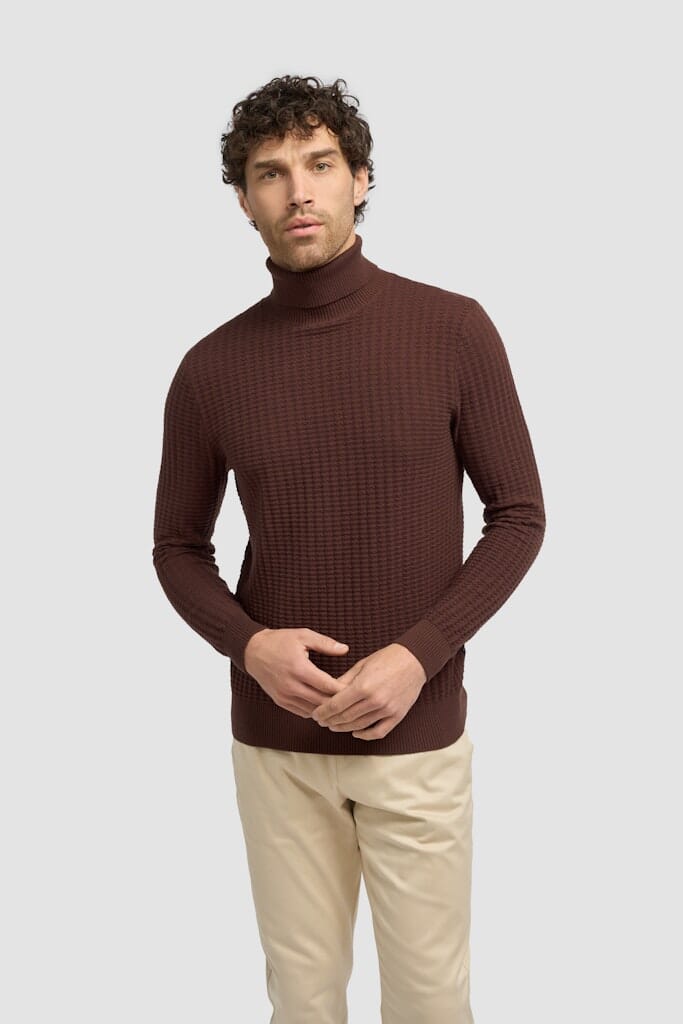 Argas Roll Neck Jumper - Jumpers - Brown S 