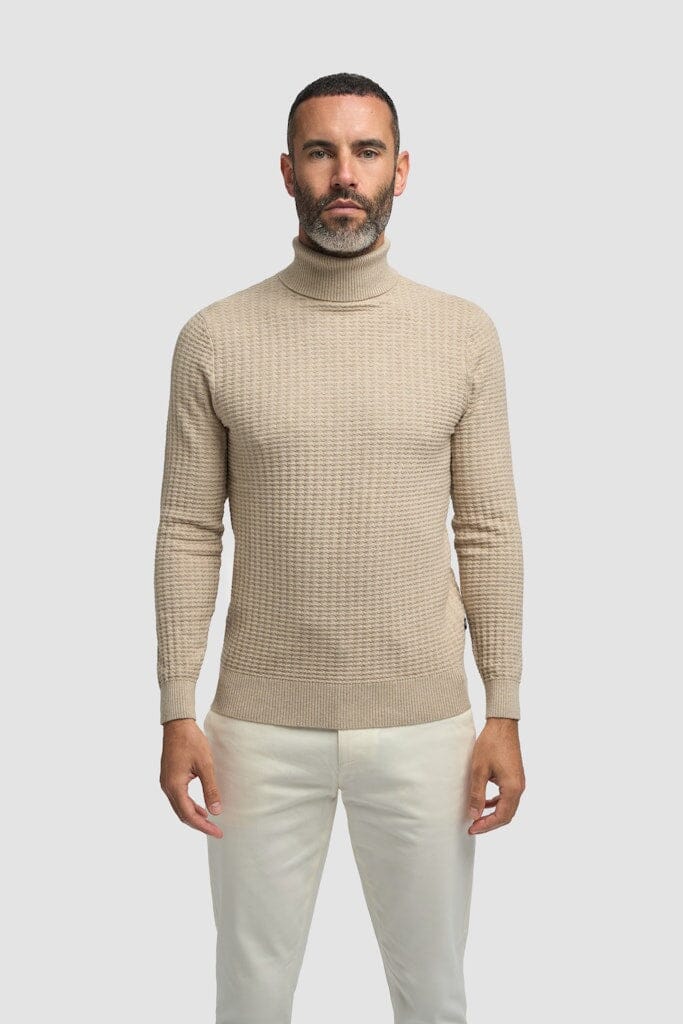 Argas Roll Neck Jumper - Jumpers - Fawn S 