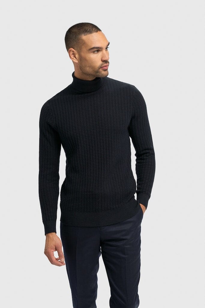 Argas Roll Neck Jumper - Jumpers - Navy S 