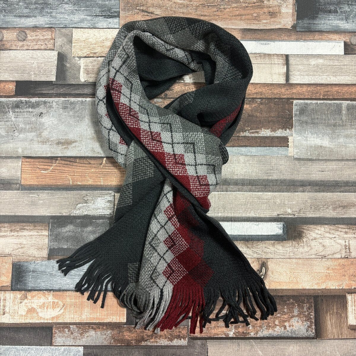 Argyle Knit Scarf - Scarves - 