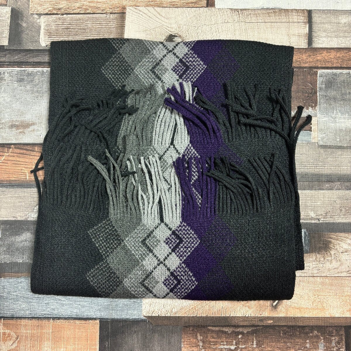 Argyle Knit Scarf - Scarves - 