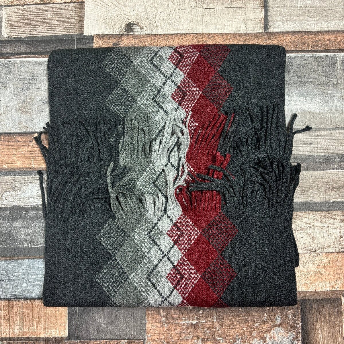 Argyle Knit Scarf - Scarves - 