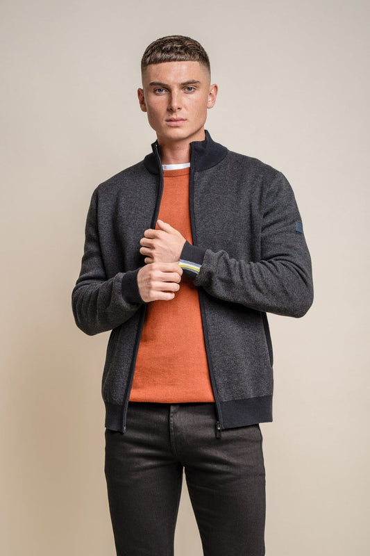 Artega Charcoal Jacket - Jumpers - S - THREADPEPPER