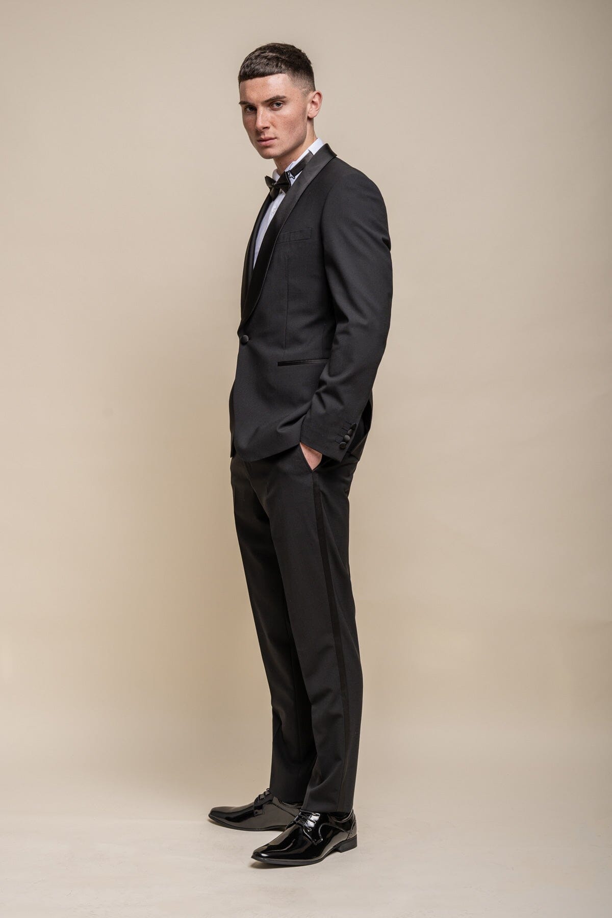 Aspen Black Tuxedo Trousers - Trousers - 