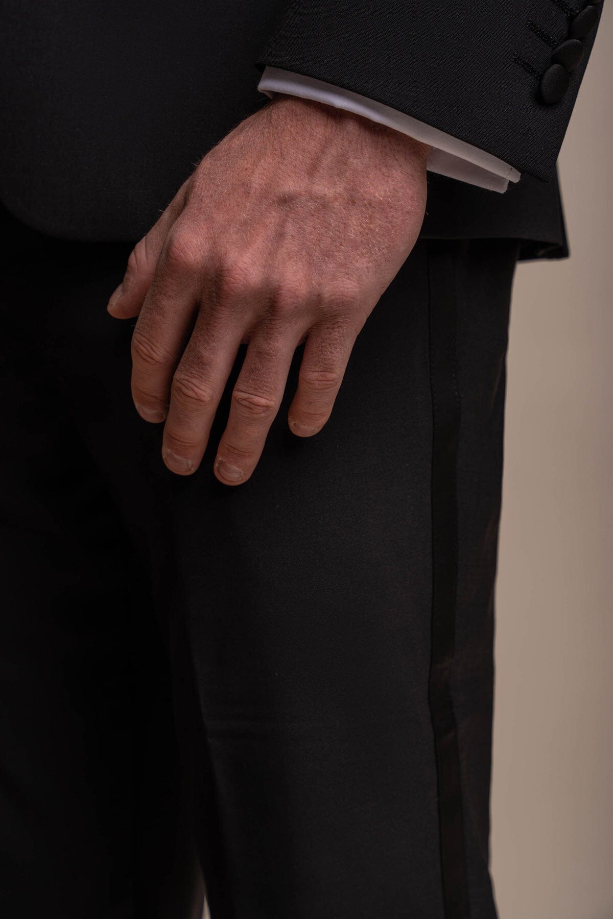 Aspen Black Tuxedo Trousers - Trousers - 