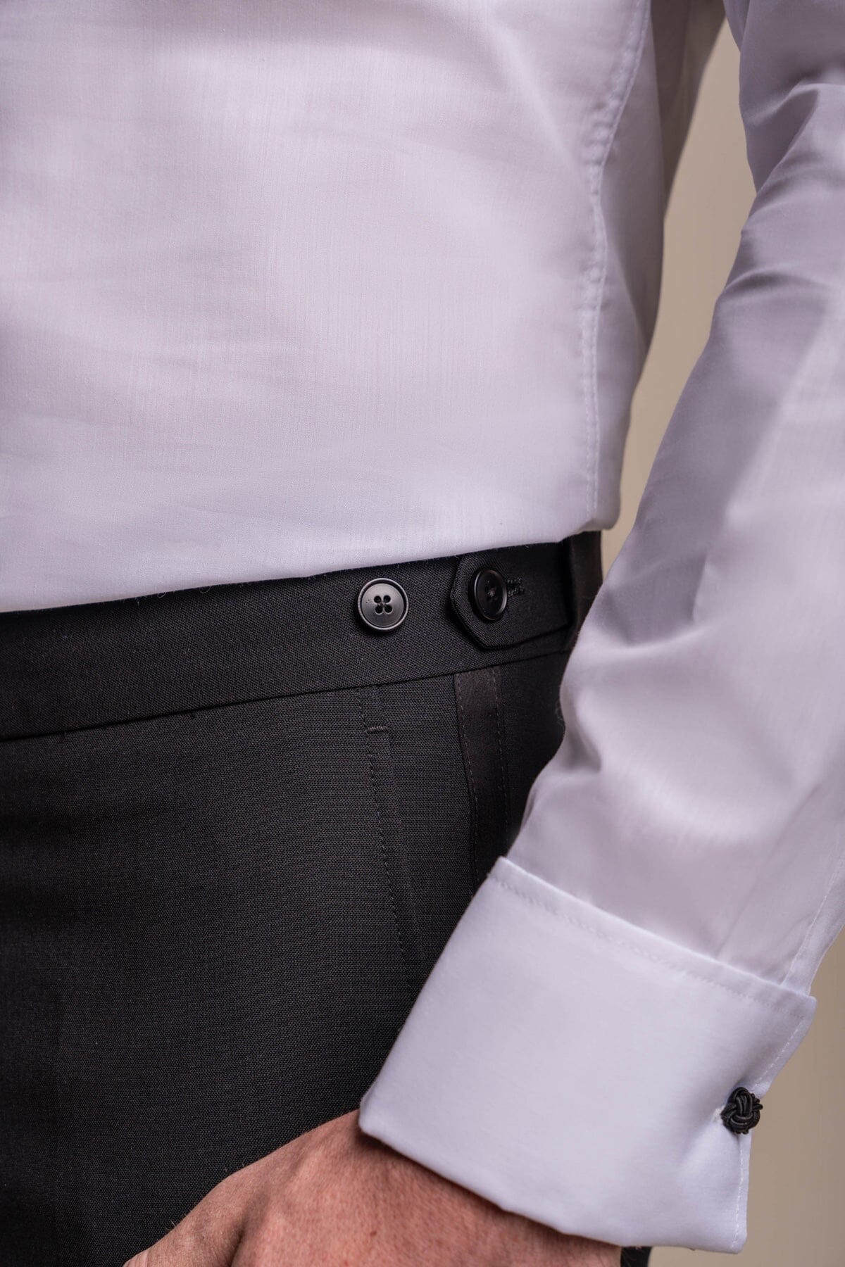 Aspen Black Tuxedo Trousers - Trousers - 