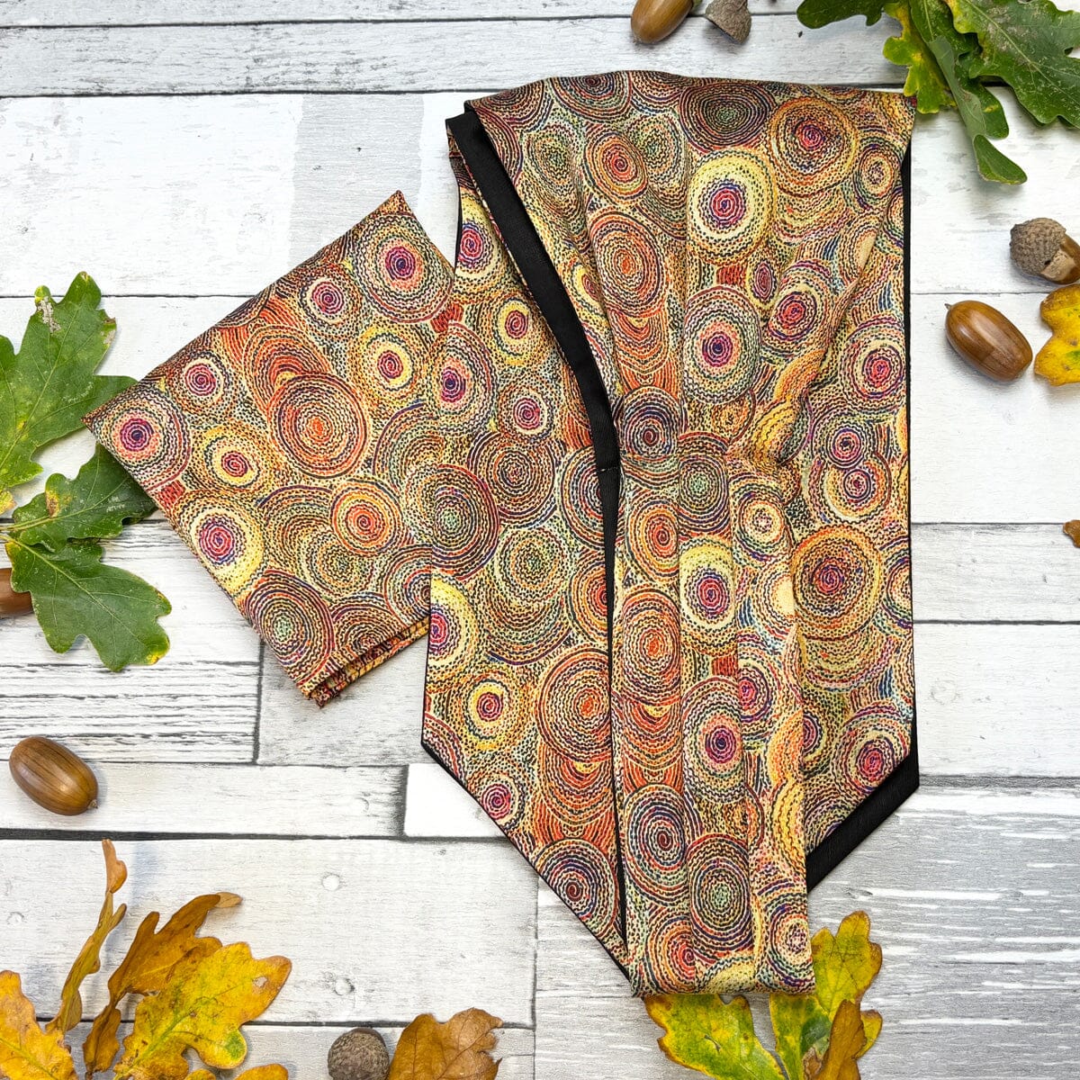 Autumn Circles Vegan Silk Cravat - Cravats - 