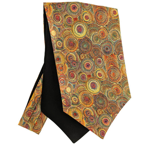 Autumn Circles Vegan Silk Cravat - Cravats - 