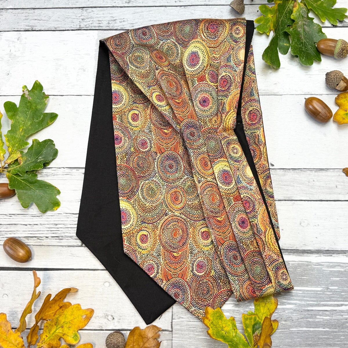 Autumn Circles Vegan Silk Cravat - Cravats - 
