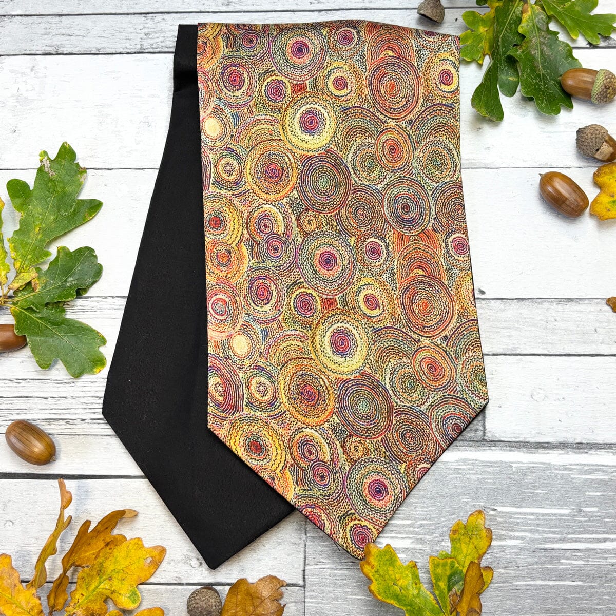 Autumn Circles Vegan Silk Cravat - Cravats - 