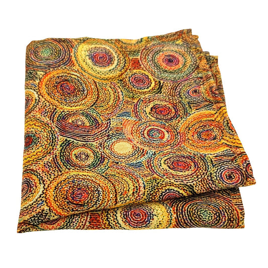 Autumn Circles Vegan Silk Pocket Square - Handkerchiefs - 