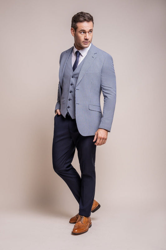 Baresi Blue Houndstooth 2 Piece Suit - Suits - 