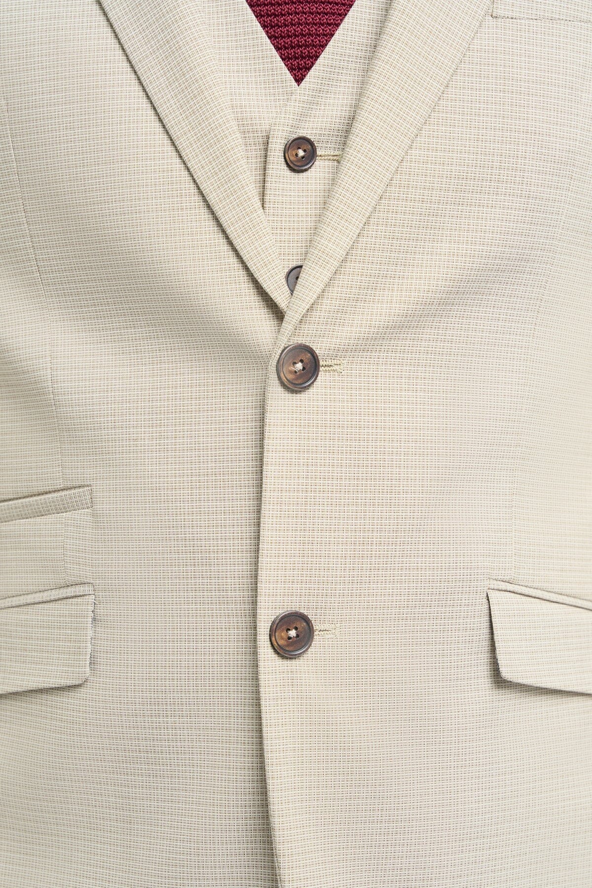 Beige Textured Blazer - STOCK CLEARANCE - Blazers & Jackets Sale - 