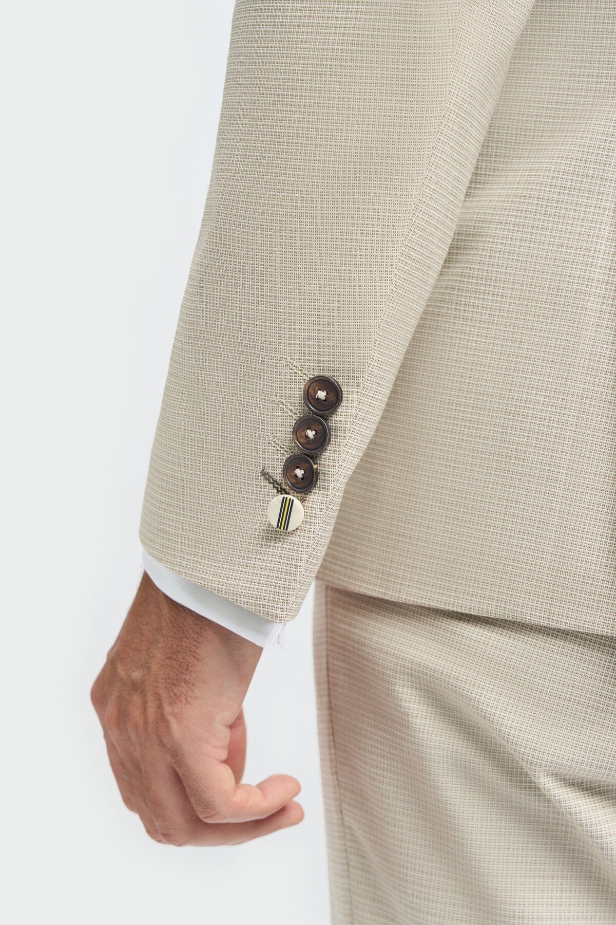 Beige Textured Blazer - STOCK CLEARANCE - Blazers & Jackets Sale - 