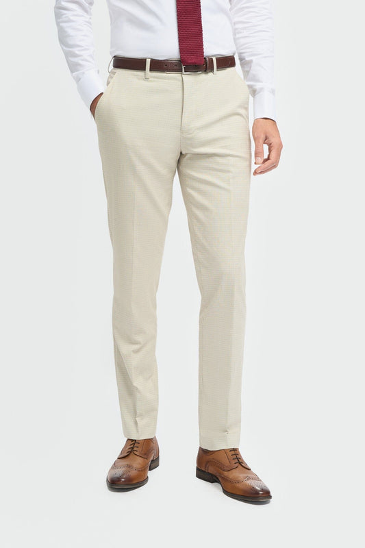 Beige Textured Trousers - STOCK CLEARANCE - Trousers Sale - 28R 