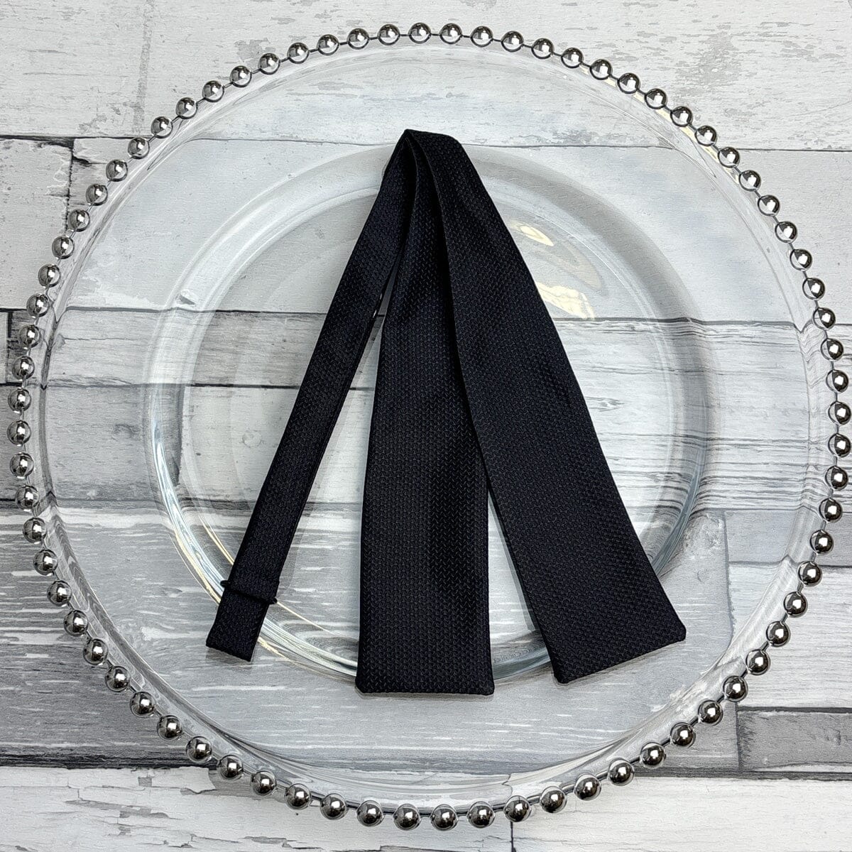 Black Barathea Batswing Bow Tie - Wedding Bow Tie - 