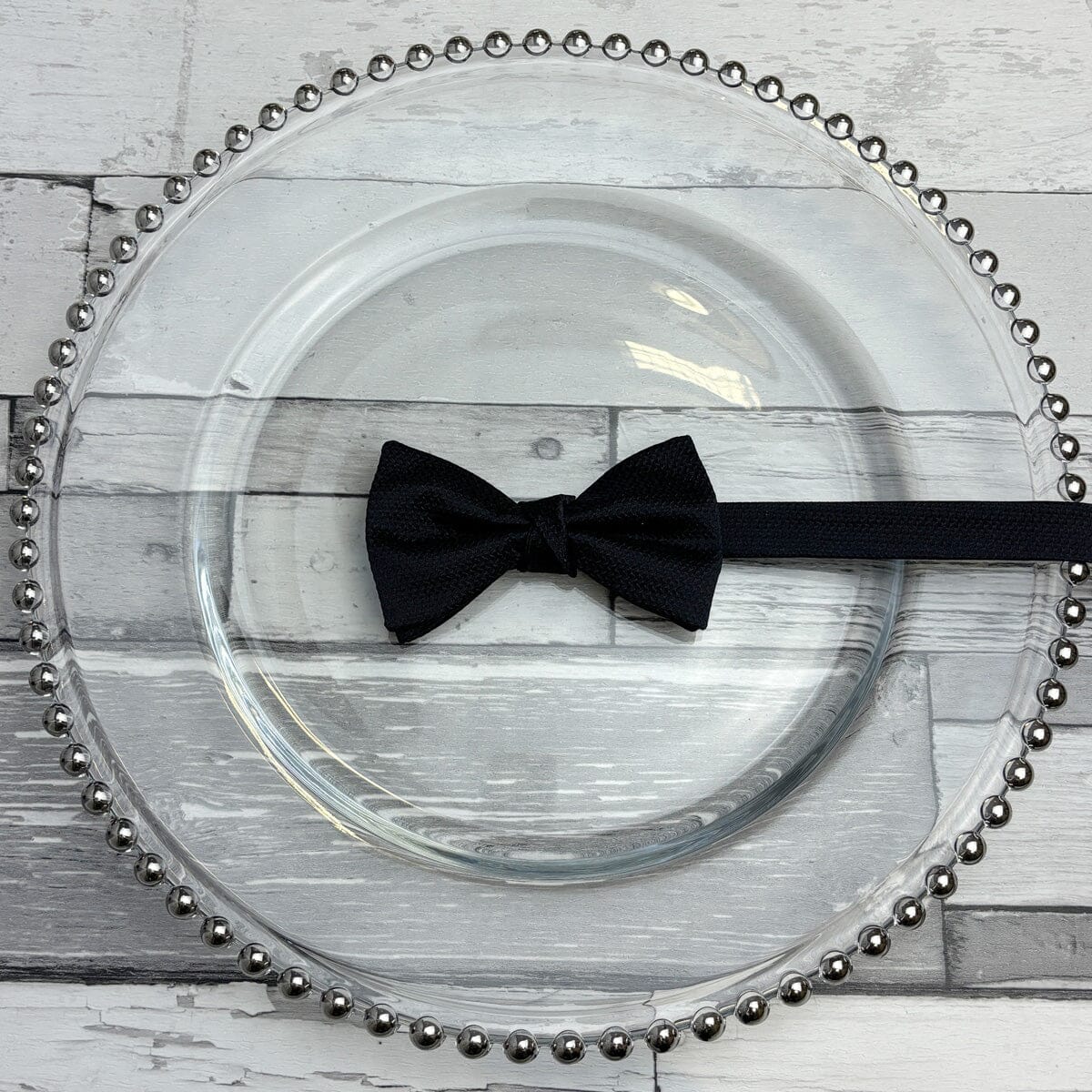 Black Barathea Bow Tie - Wedding Bow Tie - 